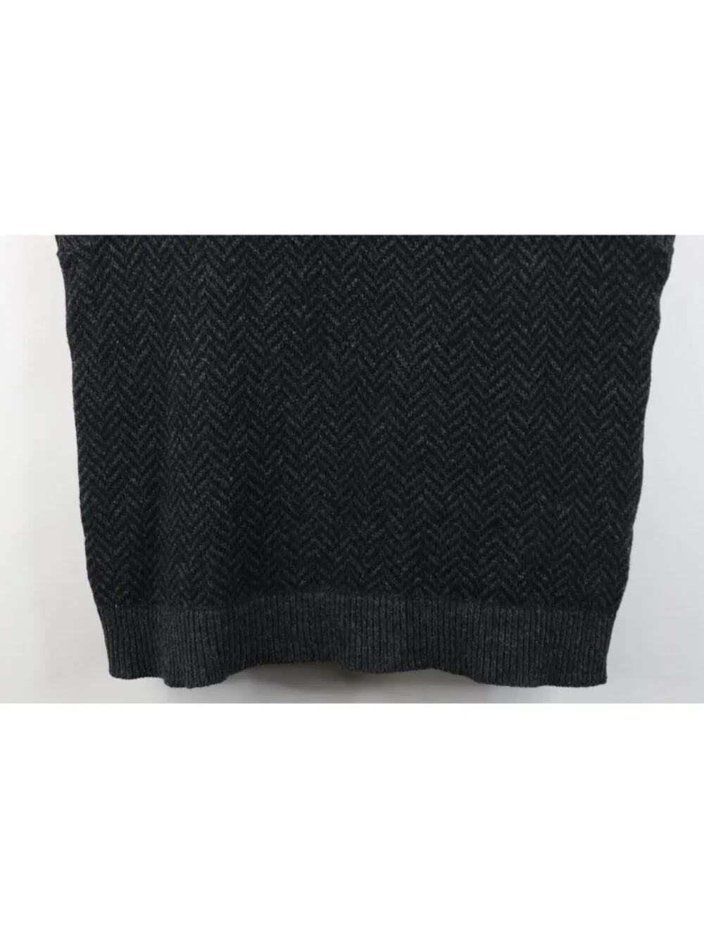 Vtg 90s Streetwear Mens XL Wool Blend Knit Herringbone V-Neck Sweater Vest USA